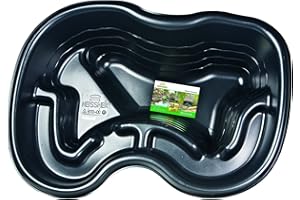 Heissner B110-00 120cm x 90cm x 40cm Plastic Seater Preformed Pond Basin - Black