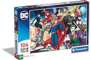 Clementoni - 25722 - Supercolor Puzzle Dc Comics Justice League - 104 Elementów - Puzzle Dla Dzieci