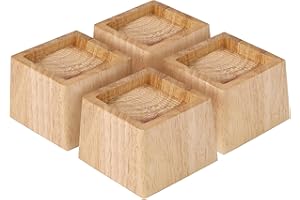 TQVAI 4er-Set Betterhöher Möbelerhöher Möbelfüße Holz Unterstützt bis zu 1000KGS Schwer Tischbein Verlängerung Sofa füße Tisch Couch Hubhöhe von 2,5 Zoll, Möbelerhöhung 6,6 cm, Natur
