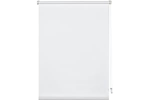 Deco Company 23-1021 - Estor enrollable opaco (80 x 150 cm, todas las piezas de montaje incluidas, color blanco)