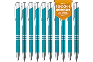 ‎GIMEI GIMEI® Metall Kugelschreiber Set 10 Stück | Premium Hochwertig, Für Einfaches & Weiches Schreiben | Blauschreibend Türkis Als Optischer Hingucker