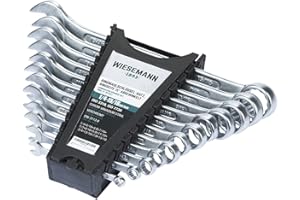 WIESEMANN 1893 Lot de 12 clés mixtes en pouces | taille 1/4" à 15/16" | WIESEMANN 80362 | set de clés de serrage avec support de rangement