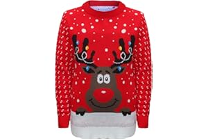 Generation Fashion New Unisex Kids Girls Knitted Christmas Rudolf Reindeer Xmas Novelty Jumper Sweater Top Pullover