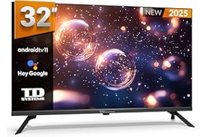 TD Systems - Smart TV 32 Pouces, Hey Google Cast, Télévision TNT HD, Android 11, Modèle 2025, Télévision avec Garantie 2 Ans - PRIME32K20GLE