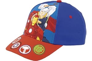 Marvel Avengers Cappello per Ragazzo, Cappello Regolabile, Design Classico Iron Man Thor, Cappellini Estivo per Bambino, Regalo per Ragazzi - Blu