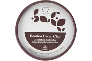 Solaris Tea - Organic Rooibos Cacao Chai Tea | 100% Organic Whole Leaf Tea | Certified Vegan | 15 x 2g Biodegradable Pyramid Teabags, (1 x 30 g)