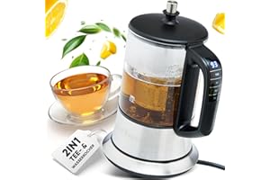 PROFI COOK PC-TK 1165 - Bouilloire 2 en 1 - à thé et à l'eau - Commandes Tactiles - 1100 Watts - Capacité de 0,5 Litres - Couleur Argent