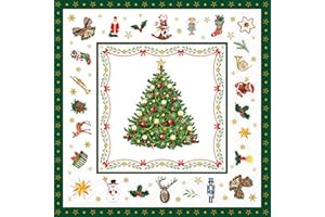 ‎AMBIENTE Ambiente Servietten im weihnachtlichem Wintergrün, 30 cm, weiß