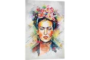 POSTERLOUNGE Frida Kahlo Flower Pop Tableau en verre acrylique de Tracie Andrews Tableaux pour toutes les pièces 50 x 70 cm Idées cadeaux Décoration murale