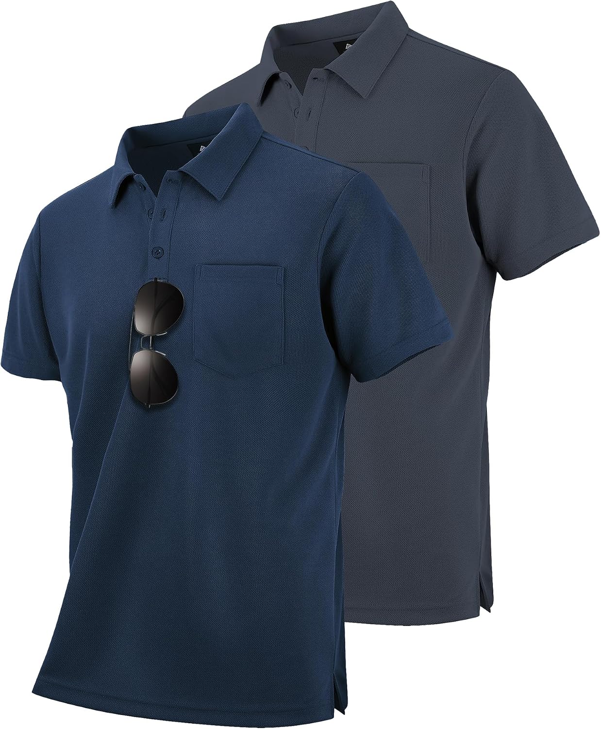 SwissWell Lote de 2 Polo Hombre Manga Corta Transpirable Golf Polos Camisa para Hombre