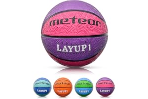 meteor - Basketball for Children, Women & Men – Soft Non-Slip Rubber, Durable Ball for Indoor Training & Matches - Abrasion Resistant, Non-slip Surface - Size 5 (Kids) - Colour: