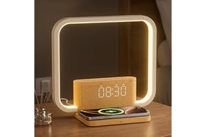 ‎BLONBAR blonbar Tischlampen,3-stufig Touch Dimmbar, 10W Nachttischlampe mit Ladefunktion, Wireless Charger, Lichtwecker Wake Up Licht, Einschlafhilfe Babys & Erwachsene, Nachtlicht für Schlafzimmer Wohnzimmer