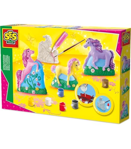 SES Creative – Kit De Moldeo Y Pintura Fashionistas, Crea Figuras De Yeso Con Moldes De Plástico Reciclado, Incluye Pinturas Y Purpurina
