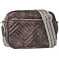 BOSTANTEN Crossbody Bags for Women Vegan Leather Quilted Purses Small Shoulder Bag Ladies Handbags with Wide Strap