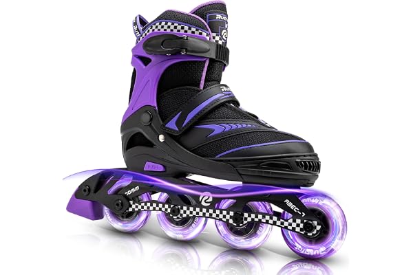 Ruthfot Patins à roulettes réglables pour Enfants, garçons et Filles, Patins Lumineux pour Enfants de 6 à 12 Ans, patines Lumineuses d'extérieur pour Femmes et Hommes