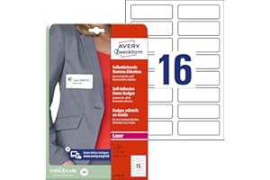 Avery Zweckform l4783–20 Nom Étiquettes, 88,9 x 31 mm, 20 feuille/320 Etiquettes Blanc