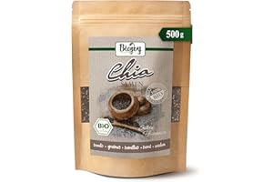 ‎BIOJOY Biojoy BIO-Chiasamen ganz (500 g), Chia Samen schwarz, naturbelassen (Salvia hispanica)
