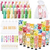 24SETS Handcreme Geschenk f&uuml;r Frauen, 120 Pieces Weihnachtsgeschenke mit Handcremes,Lippenbalsam,Mini-Nagelfeilen,Organzabeut