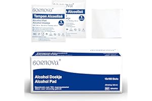 1000 PCS - Tampon tampons alc. imprégné – Lingette 3x6 cm pour nettoyage de la peau et objets – Usage unique – BORNOVA