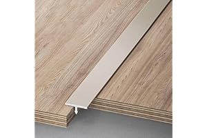 Raouoae T-Formleiste Übergangsschiene Übergangsprofil Türschwelle Für Laminat Und Parkett Door Divider Strip 100 Cm Länge 3 Stück Bodenprofil Für Nahtlose Übergänge(High-End-Grau,Breite: 12mm)