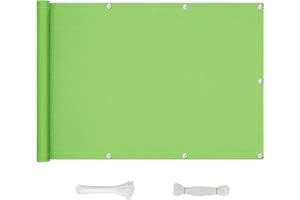 QINGLV Protección Visual para Balcón 80x600cm Lona De Protección para Balcones Y Terrazas Resistente Al Viento Y Al Agua Tela Pantalla Privacidad Balcon para Jardín Balcón Terraza -Verde