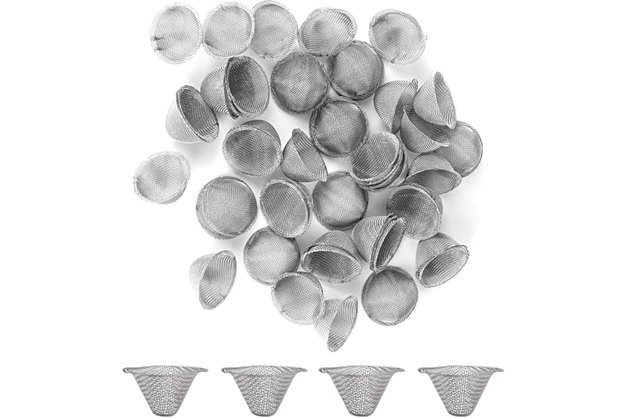 40 Pcs Stainless Steel Pipe Screens Filter,Adjustable Size Metal Wire Mesh Filter Reusable Tube Ball Screen,Bowl Mesh Gauzes Reusable Mesh Bowl Screens for Pipe and Vaporizer