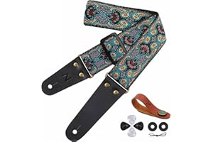 Nefelibata Sangle de guitare, pour guitare basse, électrique et acoustique, bouton de sangle, boucles de sangle et médiators