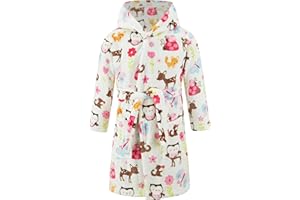 JZLPIN Unisex Baby Mit Kapuze Bademantel Kinder Flanell Pyjama Morgenmantel zum Jungen Mädchen Nachtwäsche