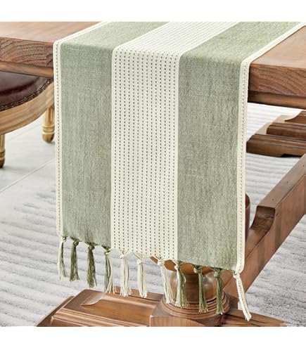 Runner Da Tavolo Con Nappe - Lino E Cotone, 38x220 Cm, Marrone