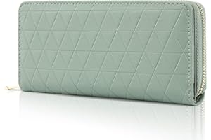 TAN.TOMI TANTOMI Women's Large Wallet in Long Format, Purse with Exclusive Embossing on Synthetic Leather, Wallet with RFID, and with Zip Press Stud and Many Compartments.