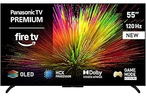 Panasonic Premium TV-55Z80BEZ, Z80B-Serie, 55 Zoll, 4K Ultra HD OLED Smart TV, 2025, Fire TV, Dolby Vision & Atmos, Game Mode Extreme, Alexa & Apple Support, Bluetooth, Schwarz