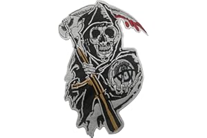 APBVIHL Sons of Anarchy Écusson brodé Motif Faucheuse Crâne Punk Rocker Rider Motard Biker