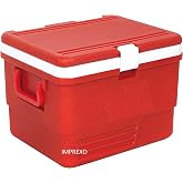 IMPREXO Plastic Insulated Icebox Chiller Icebox Cooler Icebox Chiller Ice Packs Freezer Cooler Box Travel Picnic (25 Litre, Red)