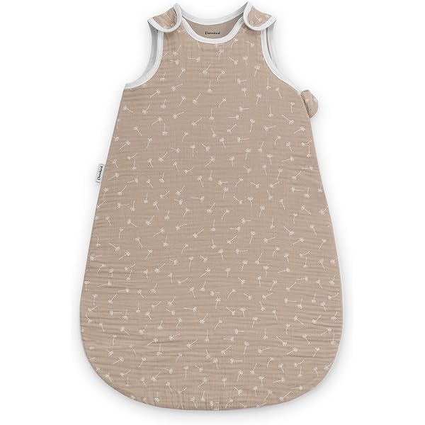 Ehrenkind® Baby Sommerschlafsack Rund | Bio-Baumwolle | Sommer Schlafsack Gr. 50/56 Beige Pusteblume