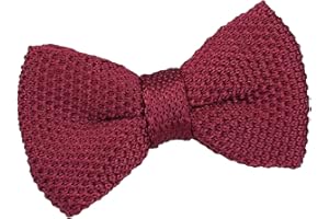 DQT Boys Knit Knitted Casual Plain Pre-tied Bow Tie