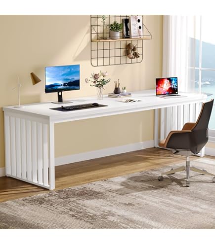 Tribesigns Schreibtisch 120x60cm Mit 3 Schubladen - Bauernhaus Design Computertisch Braun