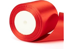 YAAVAAW Nastro di raso rosso spesso 22 m x 10 cm di larghezza, per confezioni regalo, per Natale, matrimoni, auto, albero di Natale, regali, torte, fiocchi per capelli, bouquet, decorazioni artigianali