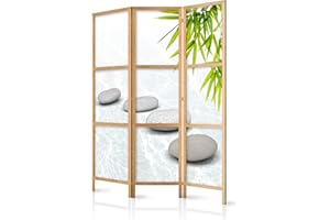 ‎DECOMONKEY decomonkey Paravent Raumteiler Innen Bambus Spa 135x171 cm 3 Teilig Room Divider Wall Raumteiler Stehend Trennwand Sichtschutz Spanische Wand Sichtschutzwand Wohnzimmer Holz Zen Orient Japan