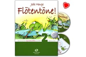 Holzschuh Barbara-Ertl-Schule für Sopranblockflöte mit Pfeife, 2 CDs und bunter herzförmiger Notenklammer VHR3618CD 9783940069870
