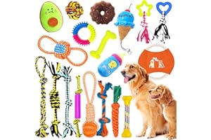 JOYBOY Jouets pour Chien - 19 Pièces en Peluche et Corde en Coton Naturel Durables - pour Petit et Moyen Chien