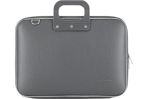 BOMBATA Sacoche Pour Ordinateur Portable - Housse Ordinateur 13 pouces - Sac a Bandoulière Impermeable Avec Poches - Cuir Synthétique Gris anthracite