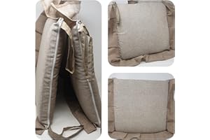 Alfionapoli Set 6 Cuscini Tinta Unita, con Volant 40x40 Spessore 5 cm, Copri Sedia Cucina, Marca (Begie)