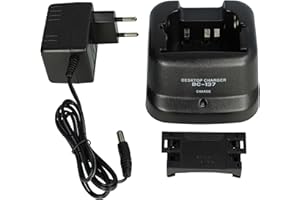 vhbw Cargador Dual Compatible con Icom IC-A24, IC-F11, IC-A6, IC-A6E, IC-A24E baterías de Radio - Estación de Carga + Fuente de alimentación