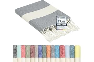 FLORA FURORA furora Holiday Serviette de Plage XXL - Coton | Fouta Plage 100x200 cm, Femme & Homme - Anti Sable, Grande Taille + Compact | Pique-Nique Tapis Drap de Plage Accessoire, Serviette Plage fouta Plage