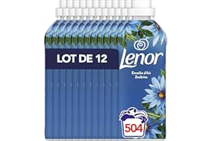 Lenor Adoucissant, 504 Lavages (12 x 42 Lavages), Envolée d’Air, 24H De Fraîcheur Relaxante, Avec Une Touche D’Huiles Essentielles