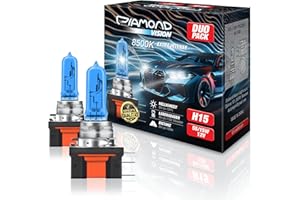 ‎DIAMOND VISION Diamond Vision 2x H15 12V 55/15W | Xenon Look | Halogen KFZ Autolampen | 8500k Super Ultra White | Kaltweiß | extrem langlebig | E-Prüfzeichen | PGJ23t-1