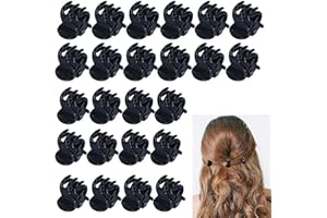 ZFLYXIAOHUA Pinze Per Capelli,24 Pezzi Mini Clip per Capelli,Capelli Clip Artiglio,Mollette Forcina Antiscivolo,Donna Mollette per Capelli,Piccole Mollette Adatto per Ragazze e Donna(Nero)