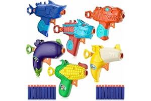BARGAINS-GALORE Pack Of 6 Shooting Toy Gun - Hours Of Fun With This Toy Blaster Set | Family Fun Activity, Team Up For Battle Wars, Includes 20 Soft Foam Dart Bullets | Ideal Christmas & Birthday Gifts For Kids