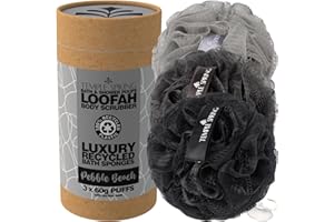 Temple Spring Esponja Exfoliante Corporal, Esponja Ducha, Loofah Reciclada, Lufa Estropajo, Luffa Body Scrub - Playa de Guijarros