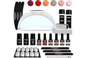 ‎MEANAIL Nagelstudio Set komplett • Meanail® Paris Sphere • Maniküre Starter Kit • 1 LED Lampe• 6x UV GEL semipermanenter Nagellack • Nagelfeile • inkl. Primer Base Top • Entferner • Shellac • Vegan